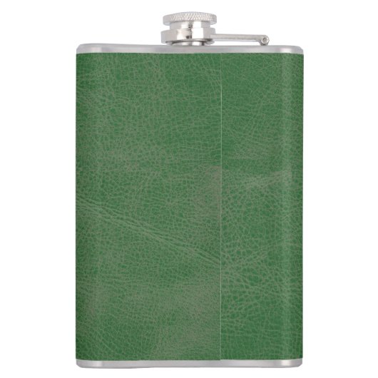 Anfängliche Rustikal-Grünleder-Textur Flachmann (Rückseite)