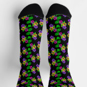 Anfängliche, tropische Hibiskus-Blume in Schwarz h Socken (Oben)