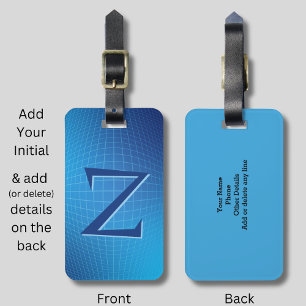 Anfängliche, weiche blaue Aqua geometrische Linien Gepäckanhänger