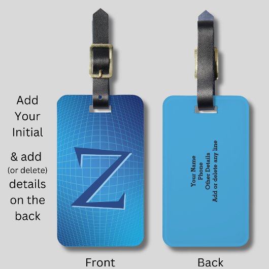 Anfängliche, weiche blaue Aqua geometrische Linien Gepäckanhänger