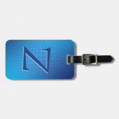 Anfängliche, weiche blaue Aqua geometrische Linien Gepäckanhänger (Vorderseite horizontal)