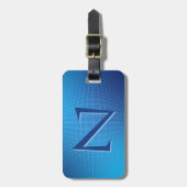 Anfängliche, weiche blaue Aqua geometrische Linien Gepäckanhänger (Vorderseite vertikal)