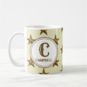 Anfängliche Western-Gelbe Gold-Star-Monogramm Kaffeetasse (Links)