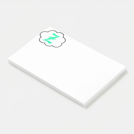 Anfängliche Z-Monogramm-Notizen Post-it Klebezettel (angewinkelt)