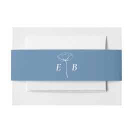 Anfänglicher blauer Blauer Floral Akzent Einladungsbanderole