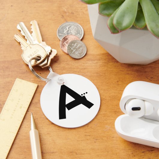 Anfänglicher Buchstabe A Monogram Moderner Schlüss Schlüsselanhänger (Schreibtisch)