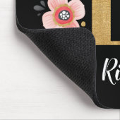 Anfänglicher Buchstabe R (Classy Pink Black Girly  Mousepad (Ecke)