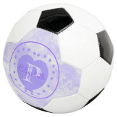 Anfänglicher Chic Monogram Purple Heart Watercolor Fußball (Dreiviertel)
