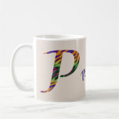 Anfänglicher Farbbrief P Monogramm, Krawatte kräft Kaffeetasse (Links)