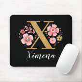 Anfänglicher Girly Letter X, schwarz, klassisch pi Mousepad (Mit Mouse)