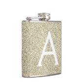 Anfänglicher Gold-Glitzer und Sparkle-Monogramm Flachmann (Rechts)