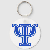 Anfänglicher griechischer Letter Psi Blue Monogram Schlüsselanhänger (Vorderseite)