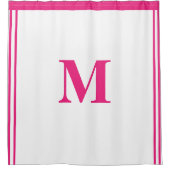 Anfänglicher Individuelle Name Streifen in rosafar Duschvorhang (Vorderseite)