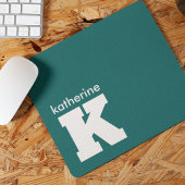 Anfänglicher Minimalistischer Blue Green Monogram  Mousepad