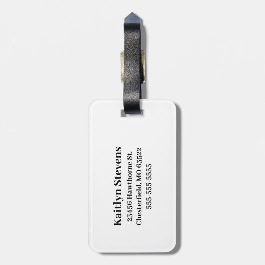 Anfänglicher Mit Monogramm Name in Pink Gepäckanhänger (Rückseite vertikal)