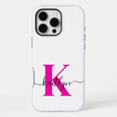 Anfänglicher Mit Monogramm Name in Pink iPhone Hülle (Rückseite)