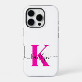 Anfänglicher Mit Monogramm Name in Pink iPhone Hülle (Rückseite)