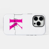 Anfänglicher Mit Monogramm Name in Pink iPhone Hülle (Rückseite (Horizontal))