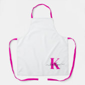 Anfänglicher Mit Monogramm Name in Pink Schürze (Vorderseite)