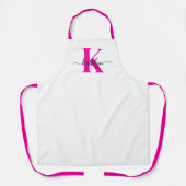 Anfänglicher Mit Monogramm Name in Pink Schürze (Vorderseite)