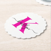 Anfänglicher Mit Monogramm Name in Pink Untersetzer (angewinkelt)