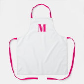 Anfänglicher monogramer Customize hot pink fuchsia Schürze (Vorderseite)