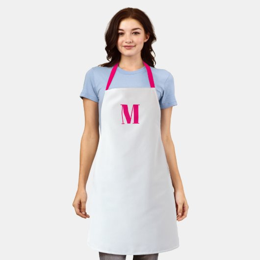 Anfänglicher monogramer Customize hot pink fuchsia Schürze (Getragen)