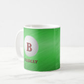 Anfänglicher Name A B C D E F G Golf Ball ändern Kaffeetasse (Vorderseite Links)
