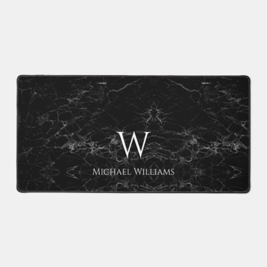 Anfänglicher Name des Monogrammes aus schwarzem Ma Schreibtischunterlage (Vorderseite)