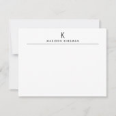 Anfänglicher Name des Monogrammes in Schwarz und W Mitteilungskarte (Vorderseite)