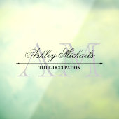 Anfänglicher Name des Monogramms für Skripte Gray  Fensteraufkleber (Blatt 3)