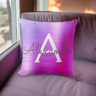 Anfänglicher Name des rosa Lila gebürsteten Metall Kissen