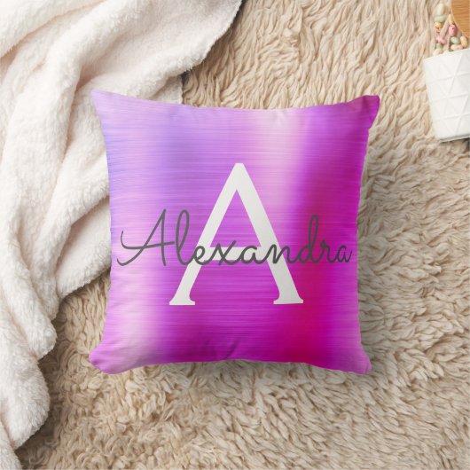 Anfänglicher Name des rosa Lila gebürsteten Metall Kissen (Decke)