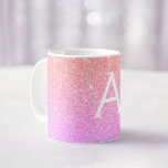 Anfänglicher Name des rosa Lila Glitzer Kaffeetasse<br><div class="desc">Pastel Pink und Lila Ombre Sparkle Glitzer Monogram Name und Initial Coffee Tasse. Die Tasse ist das ideale Geschenk für jemanden,  der das moderne und elegante Gold Liebe.</div>
