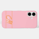 Anfänglicher Name des rosa modernen Monogramms Case-Mate iPhone Hülle (Rückseite (Horizontal))
