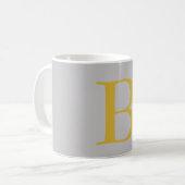 Anfänglicher Name für das moderne graue Monogramm Kaffeetasse (Vorderseite Links)