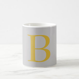 Anfänglicher Name für das moderne graue Monogramm Kaffeetasse