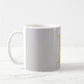 Anfänglicher Name für das moderne graue Monogramm Kaffeetasse (Links)