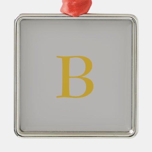 Anfänglicher Name für das moderne graue Monogramm Ornament Aus Metall (Vorne)