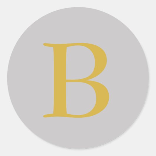 Anfänglicher Name für das moderne graue Monogramm Runder Aufkleber (Vorderseite)