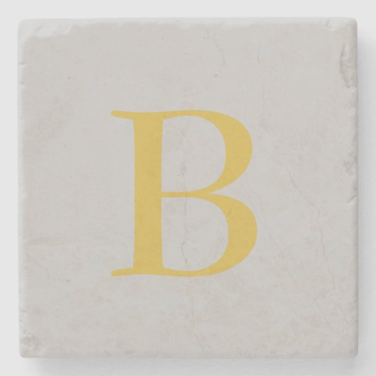 Anfänglicher Name für das moderne graue Monogramm Steinuntersetzer (Vorderseite)