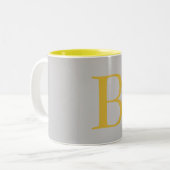 Anfänglicher Name für das moderne graue Monogramm Zweifarbige Tasse (Vorderseite Links)