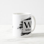 Anfänglicher Name Schwarzer Pinsel ändern - W X Y Kaffeetasse (VorderseiteRechts)