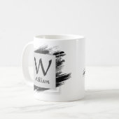 Anfänglicher Name Schwarzer Pinsel ändern - W X Y Kaffeetasse (Vorderseite Links)