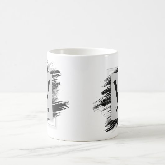 Anfänglicher Name Schwarzer Pinsel ändern - W X Y  Kaffeetasse (Mittel)