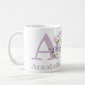 Anfänglicher Plus Name Annabelle mit Blume Kaffeetasse (Links)