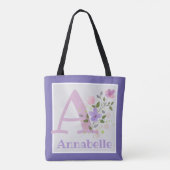 Anfänglicher Plus Name Annabelle mit Blume Tasche (Rückseite)