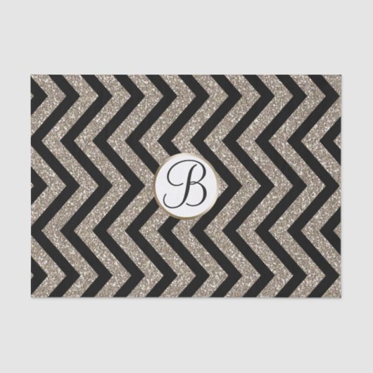 Anfänglicher, Zickzack Golddruckmonogramm-Letter Seidenpapier (Vorderseite)