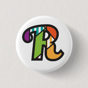 Anfängliches Blech R von jrf.a ,(R letter) Button