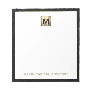 Anfängliches Logo für das Elegant Gold Monogram Notizblock